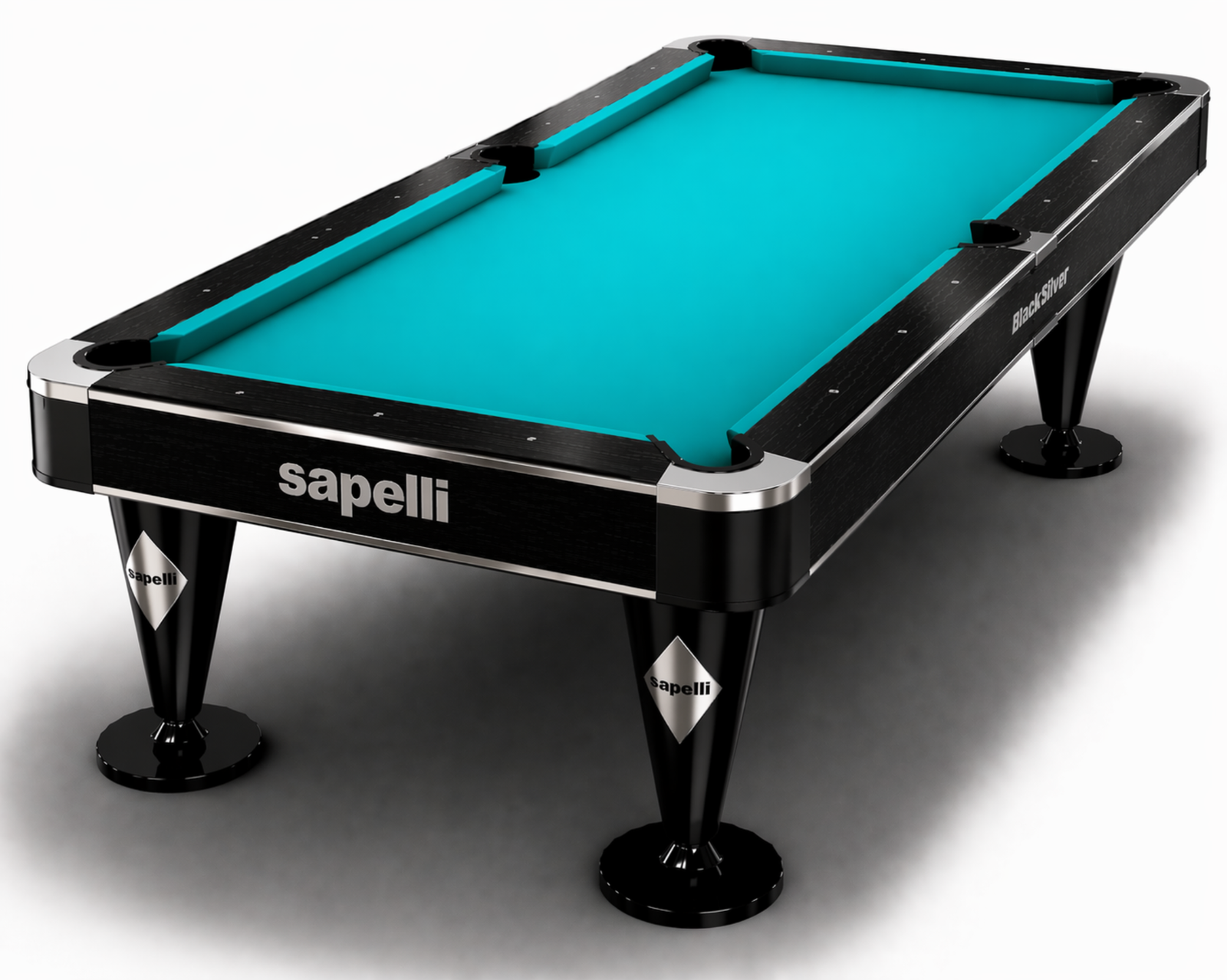 Turkuaz çuhalı bilardo masası